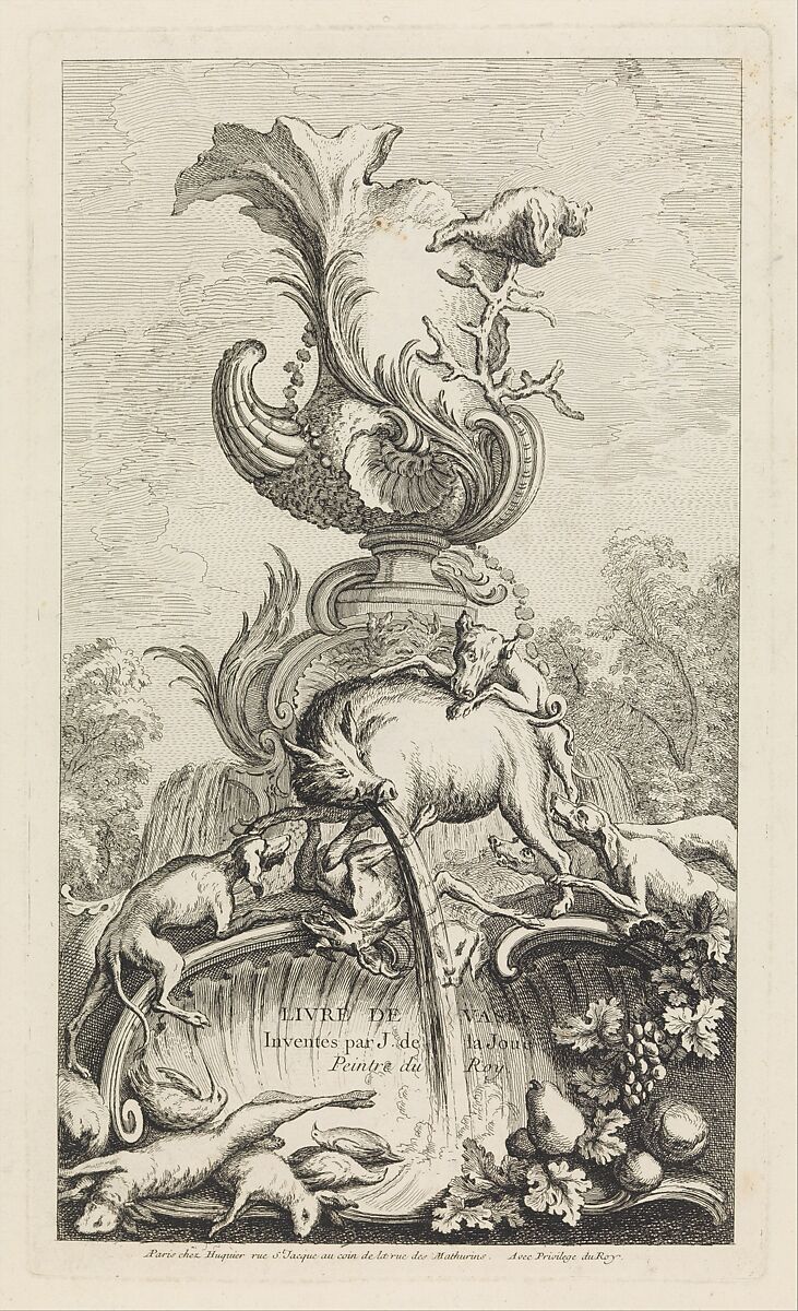 Title Page from Book of Vases, Jacques de La Joue the Younger (French, Paris 1686–1761 Paris), Etching 