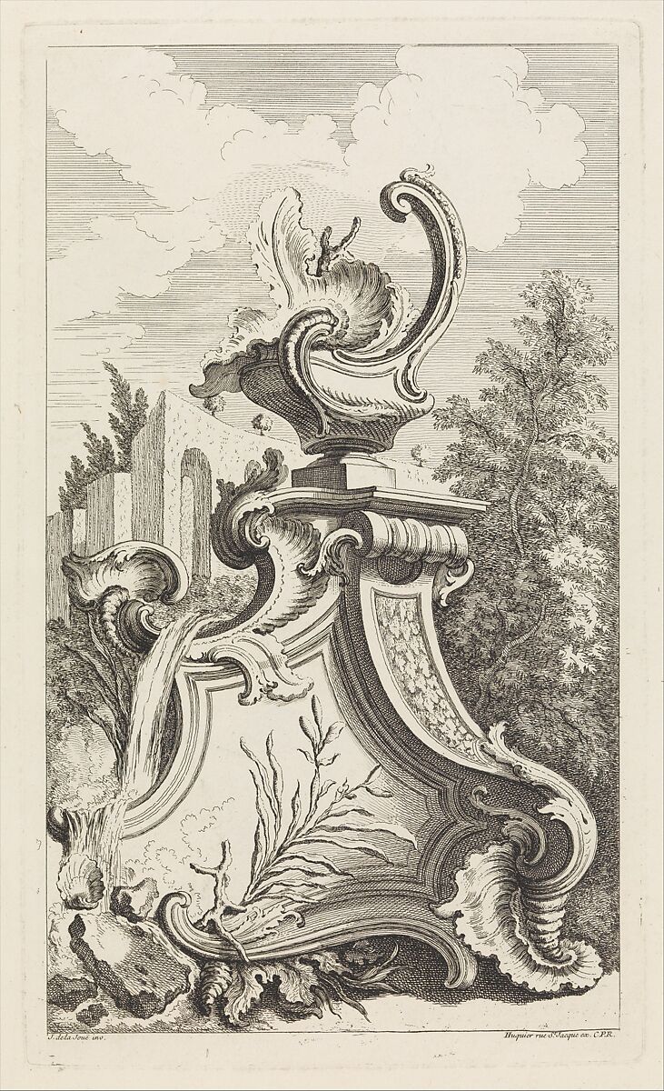 Plate from Book of Vases, Jacques de La Joue the Younger (French, Paris 1686–1761 Paris), Etching 