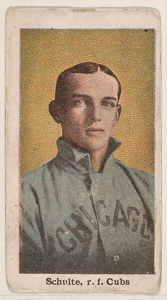 Schulte, Right Field, Chicago Cubs, from the Baseball Caramels series, type 3 (E90-3) for the American Caramel Company, Issued by American Caramel Company, Philadelphia, Photolithograph 