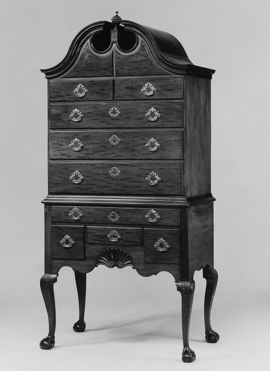 High Chest of Drawers, Mahogany, chestnut, American