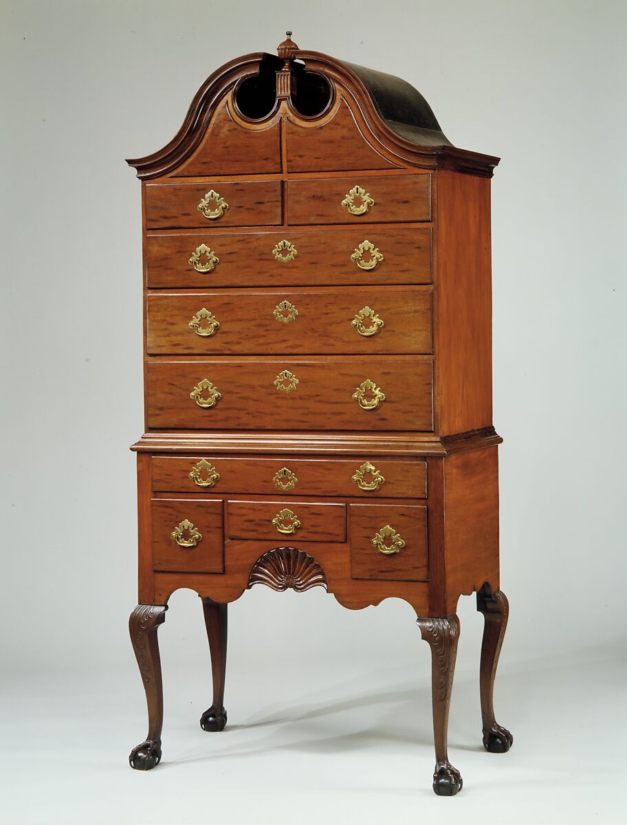 High Chest of Drawers, Mahogany, chestnut, American