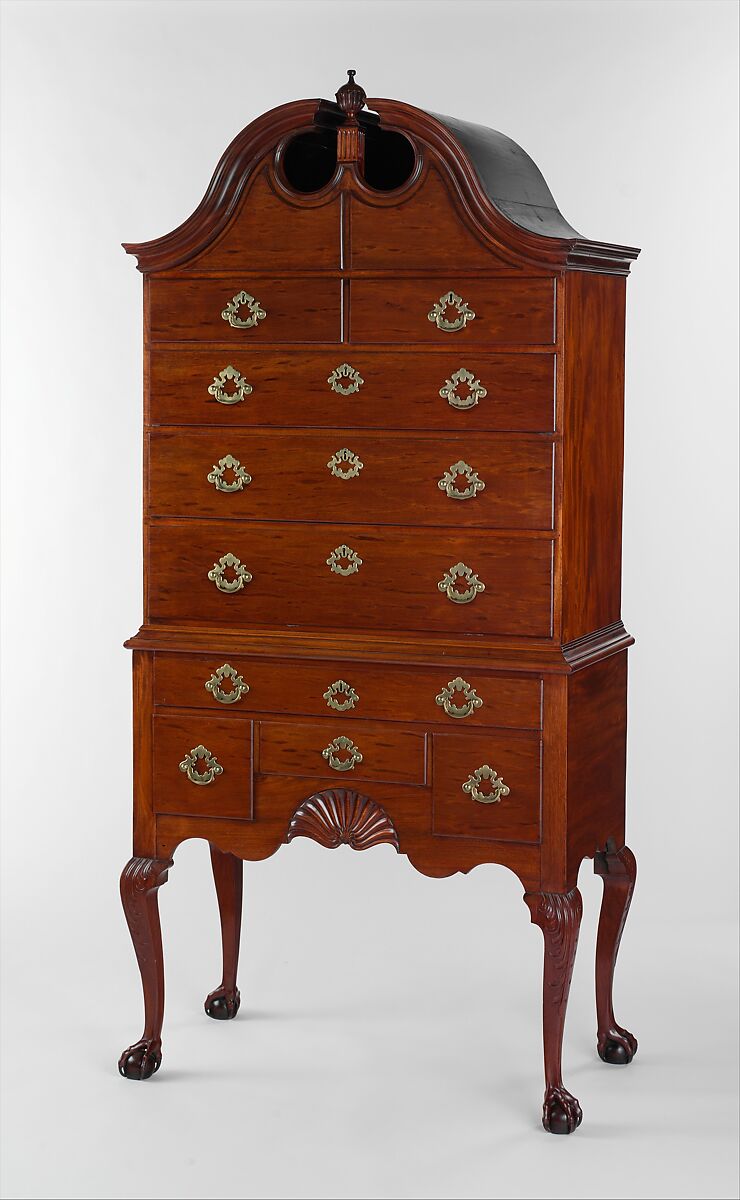 High Chest of Drawers, Mahogany, chestnut, American