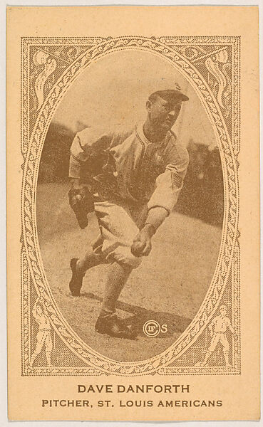 Dave Danforth, Pitcher, St. Louis Americans, from the American Caramel Baseball Players series (E120) for the American Caramel Company, Issued by American Caramel Company, Lancaster and York, Pennsylvania, Photolithograph 