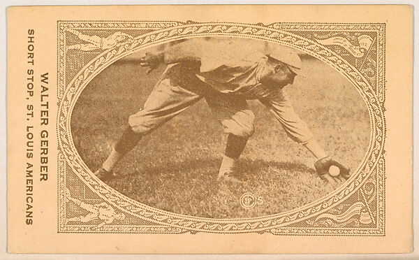 Walter Gerber, Shortstop, St. Louis Americans, from the American Caramel Baseball Players series (E120) for the American Caramel Company, Issued by American Caramel Company, Lancaster and York, Pennsylvania, Photolithograph 