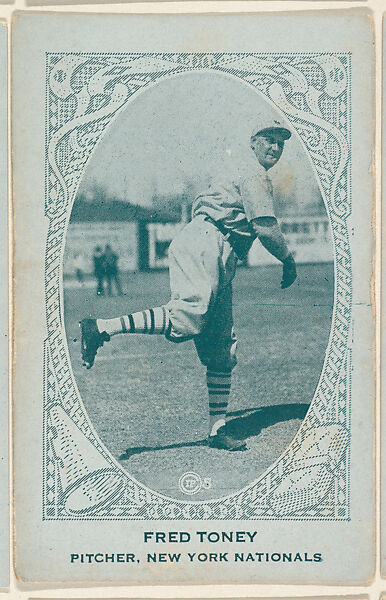 Fred Toney, Pitcher, New York Nationals, from the American Caramel Baseball Players series (E120) for the American Caramel Company, Issued by American Caramel Company, Lancaster and York, Pennsylvania, Photolithograph 