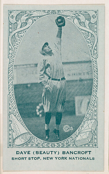 Dave (Beauty) Bancroft, Short Stop, New York Nationals, from the American Caramel Baseball Players series (E120) for the American Caramel Company, Issued by American Caramel Company, Lancaster and York, Pennsylvania, Photolithograph 