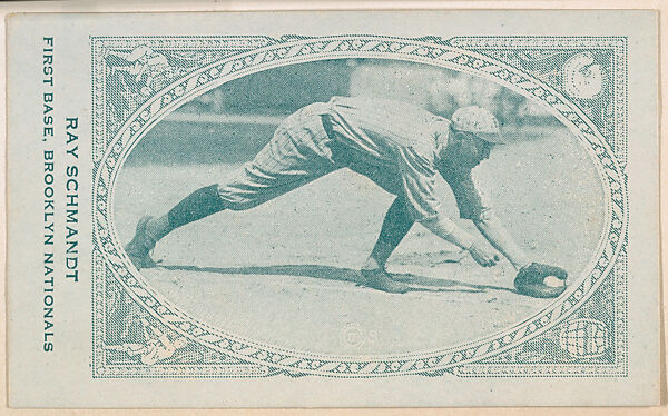 Ray Schmandt, First Base, Brooklyn Nationals, from the American Caramel Baseball Players series (E120) for the American Caramel Company, Issued by American Caramel Company, Lancaster and York, Pennsylvania, Photolithograph 
