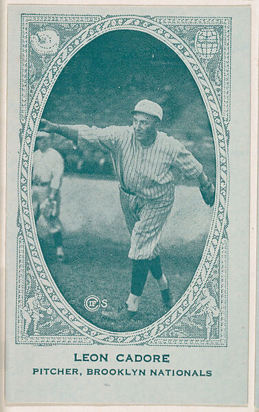Leon Cadore, Pitcher, Brooklyn Nationals, from the American Caramel Baseball Players series (E120) for the American Caramel Company, Issued by American Caramel Company, Lancaster and York, Pennsylvania, Photolithograph 
