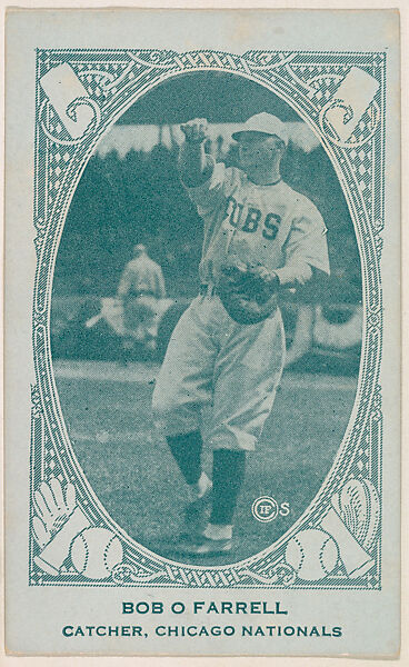 Bob O'Farrell, Catcher, Chicago Nationals, from the American Caramel Baseball Players series (E120) for the American Caramel Company, Issued by American Caramel Company, Lancaster and York, Pennsylvania, Photolithograph 