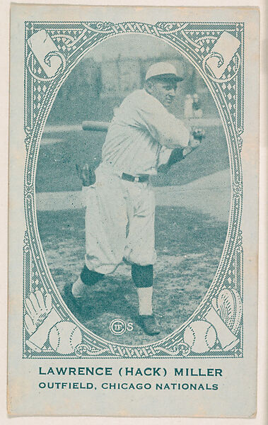 Lawrence (Hack) Miller, Outfield, Chicago Nationals, from the American Caramel Baseball Players series (E120) for the American Caramel Company, Issued by American Caramel Company, Lancaster and York, Pennsylvania, Photolithograph 
