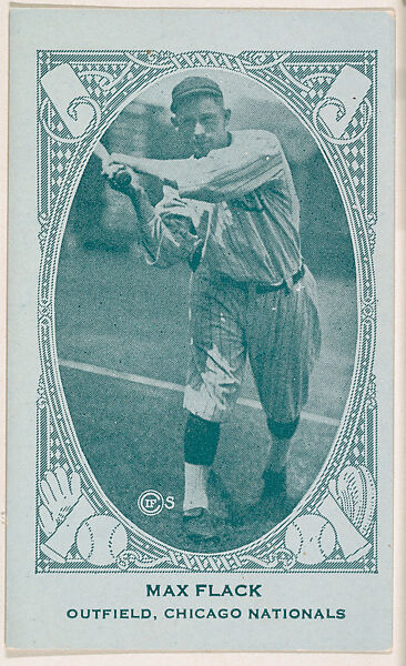 Max Flack, Outfield, Chicago Nationals, from the American Caramel Baseball Players series (E120) for the American Caramel Company, Issued by American Caramel Company, Lancaster and York, Pennsylvania, Photolithograph 