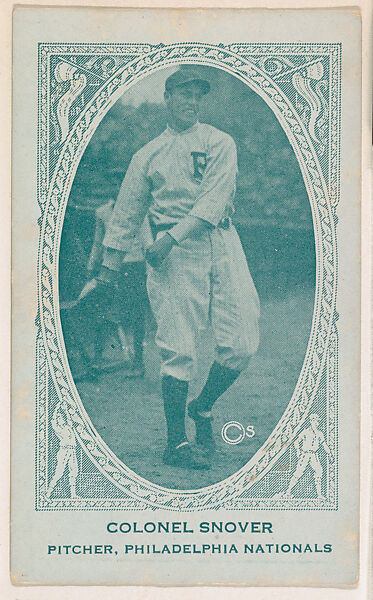 Colonel Snover, Pitcher, Philadelphia Nationals, from the American Caramel Baseball Players series (E120) for the American Caramel Company, Issued by American Caramel Company, Lancaster and York, Pennsylvania, Photolithograph 