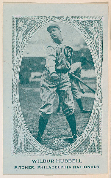Wilbur Hubbell, Pitcher, Philadelphia Nationals, from the American Caramel Baseball Players series (E120) for the American Caramel Company, Issued by American Caramel Company, Lancaster and York, Pennsylvania, Photolithograph 