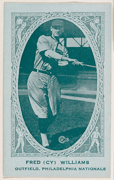 Fred (Cy) Williams, Outfield, Philadelphia Nationals, from the American Caramel Baseball Players series (E120) for the American Caramel Company, Issued by American Caramel Company, Lancaster and York, Pennsylvania, Photolithograph 