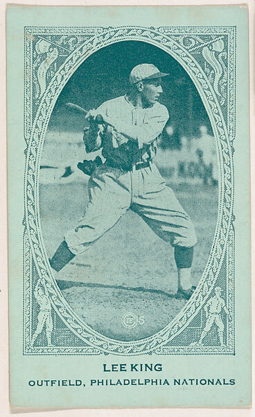 Lee King, Outfield, Philadelphia Nationals, from the American Caramel Baseball Players series (E120) for the American Caramel Company, Issued by American Caramel Company, Lancaster and York, Pennsylvania, Photolithograph 