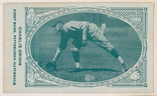 Charlie Grimm, First Base, Pittsburgh Nationals, from the American Caramel Baseball Players series (E120) for the American Caramel Company, Issued by American Caramel Company, Lancaster and York, Pennsylvania, Photolithograph 