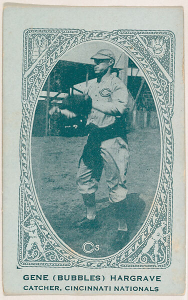 Gene (Bubbles) Hargrave, Catcher, Cincinnati Nationals, from the American Caramel Baseball Players series (E120) for the American Caramel Company, Issued by American Caramel Company, Lancaster and York, Pennsylvania, Photolithograph 