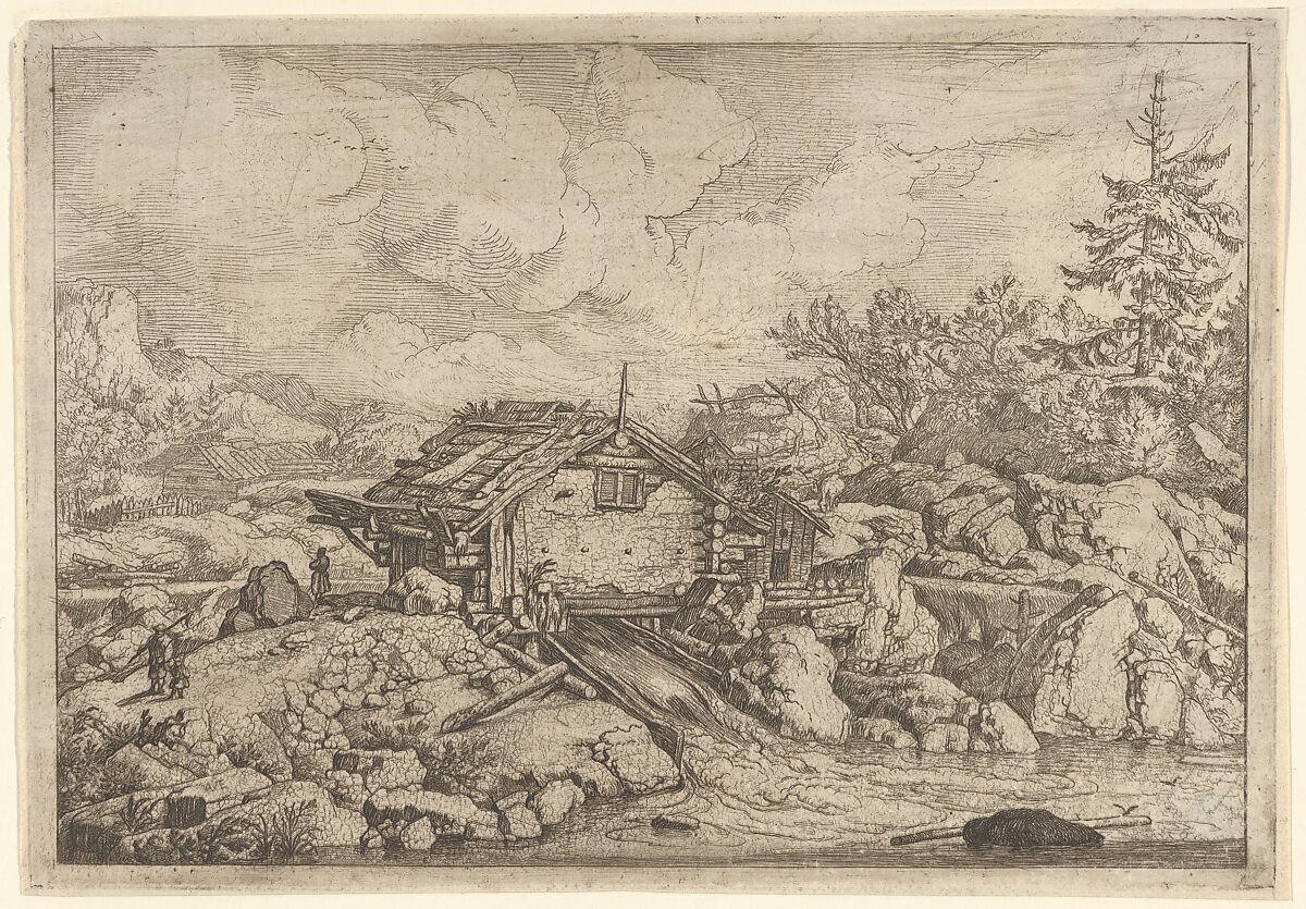 The Watermill, Allart van Everdingen (Dutch, Alkmaar 1621–1675 Amsterdam), Engraving; third state of four 