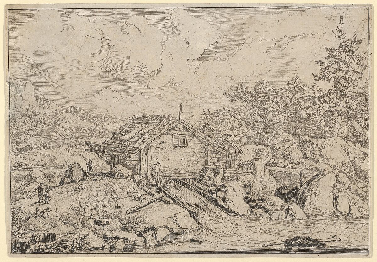 The Watermill, Allart van Everdingen (Dutch, Alkmaar 1621–1675 Amsterdam), Engraving; fourth state of four 
