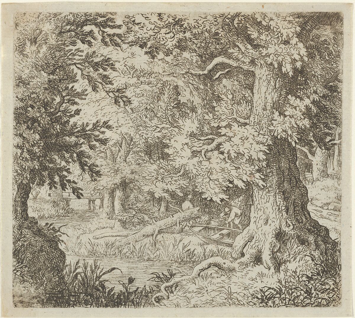 The Brook in the Wood, Allart van Everdingen (Dutch, Alkmaar 1621–1675 Amsterdam), Engraving; fifth state of seven 