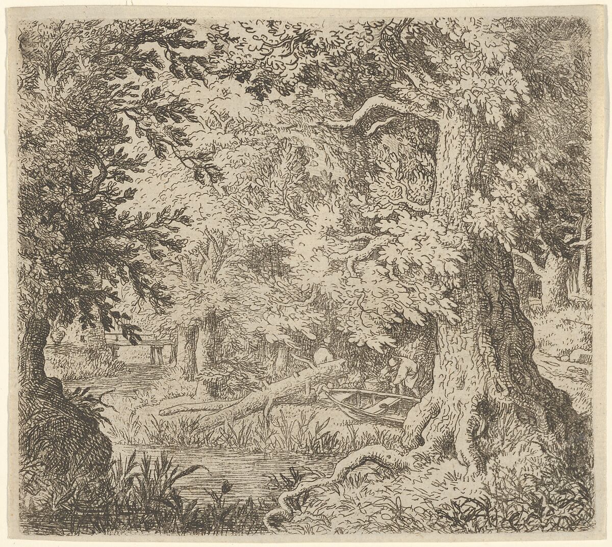 The Brook in the Wood, Allart van Everdingen (Dutch, Alkmaar 1621–1675 Amsterdam), Engraving; seventh state of seven 