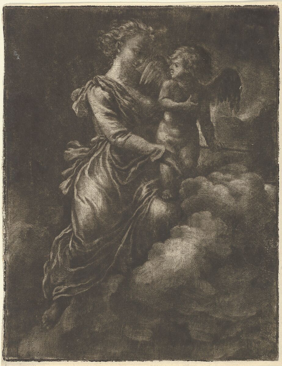 Venus and Cupid, Allart van Everdingen (Dutch, Alkmaar 1621–1675 Amsterdam), Mezzotint 