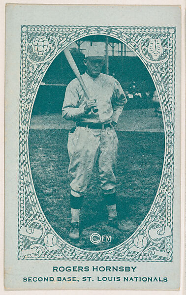 Rogers Hornsby, Second Base, St. Louis Nationals, from the American Caramel Baseball Players series (E120) for the American Caramel Company, Issued by American Caramel Company, Lancaster and York, Pennsylvania, Photolithograph 