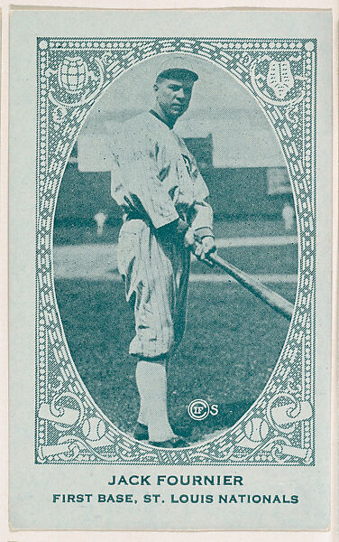 Jack Fournier, First Base, St. Louis Nationals, from the American Caramel Baseball Players series (E120) for the American Caramel Company, Issued by American Caramel Company, Lancaster and York, Pennsylvania, Photolithograph 