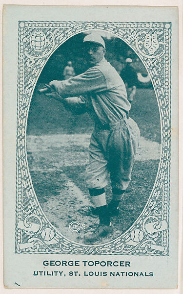 George Toporcer, Utility, St. Louis Nationals, from the American Caramel Baseball Players series (E120) for the American Caramel Company, Issued by American Caramel Company, Lancaster and York, Pennsylvania, Photolithograph 
