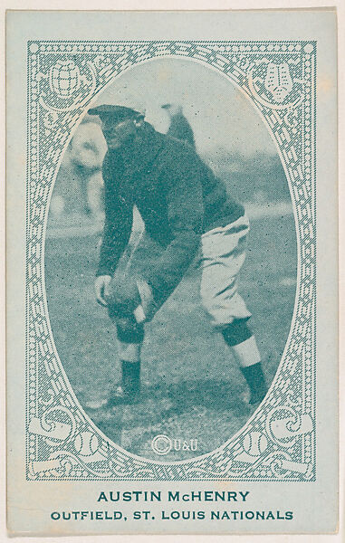 Austin McHenry, Outfield, St. Louis Nationals, from the American Caramel Baseball Players series (E120) for the American Caramel Company, Issued by American Caramel Company, Lancaster and York, Pennsylvania, Photolithograph 