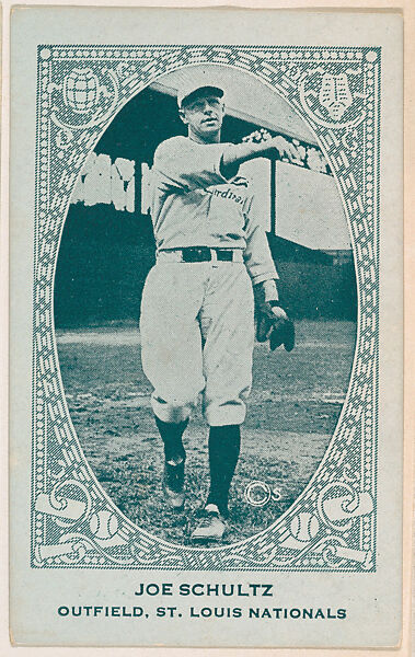 Joe Schultz, Outfield, St. Louis Nationals, from the American Caramel Baseball Players series (E120) for the American Caramel Company, Issued by American Caramel Company, Lancaster and York, Pennsylvania, Photolithograph 