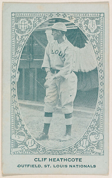 Clif Heathcote, Outfield, St. Louis Nationals, from the American Caramel Baseball Players series (E120) for the American Caramel Company, Issued by American Caramel Company, Lancaster and York, Pennsylvania, Photolithograph 