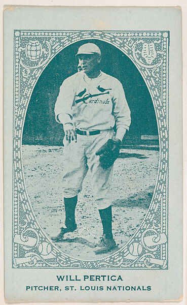 Will Pertica, Pitcher, St. Louis Nationals, from the American Caramel Baseball Players series (E120) for the American Caramel Company, Issued by American Caramel Company, Lancaster and York, Pennsylvania, Photolithograph 
