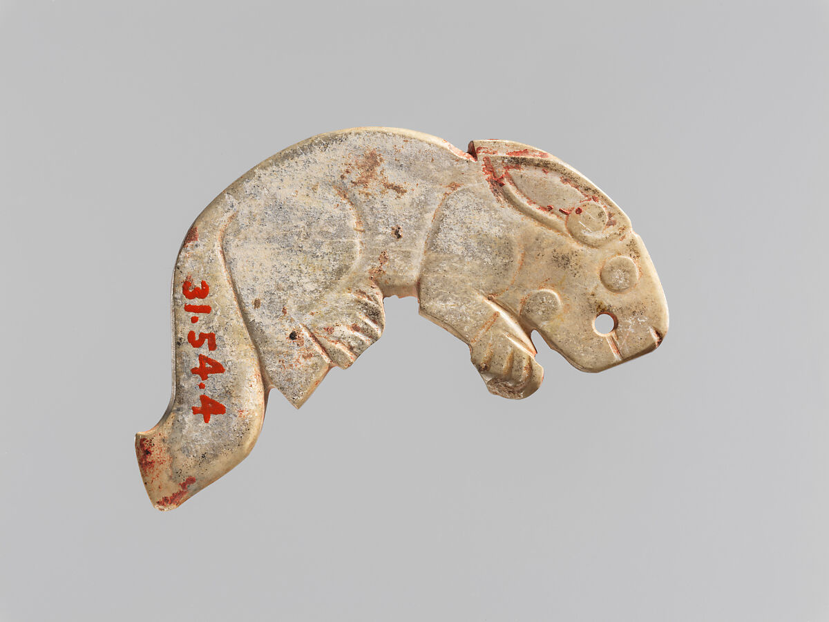 Plaque in the shape of a rabbit, Jade (nephrite), China