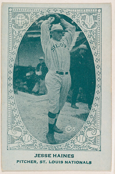 Jesse Haines, Pitcher, St. Louis Nationals, from the American Caramel Baseball Players series (E120) for the American Caramel Company, Issued by American Caramel Company, Lancaster and York, Pennsylvania, Photolithograph 