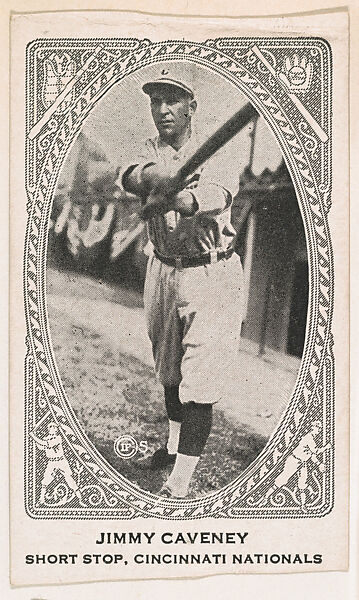 Jimmy Caveney, Short Stop, Cincinnati Nationals, from the American Caramel Baseball Players series (E120) for the American Caramel Company, Issued by American Caramel Company, Lancaster and York, Pennsylvania, Photolithograph 