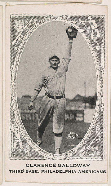 Clarence Galloway, Third Base, Philadelphia Americans, from the American Caramel Baseball Players series (E120) for the American Caramel Company, Issued by American Caramel Company, Lancaster and York, Pennsylvania, Photolithograph 