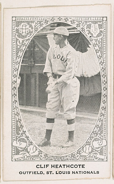 Clif Heathcote, Outfield, St. Louis Nationals, from the American Caramel Baseball Players series (E120) for the American Caramel Company, Issued by American Caramel Company, Lancaster and York, Pennsylvania, Photolithograph 