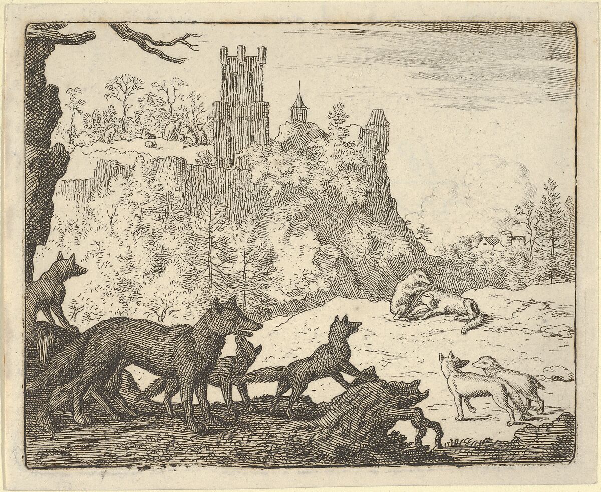 Renard Leaves with the badger from Hendrick van Alcmar's Renard The Fox, Allart van Everdingen (Dutch, Alkmaar 1621–1675 Amsterdam), Engraving; fourth state of four 