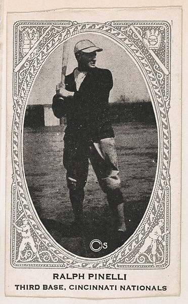 Ralph Pinelli, Third Base, Cincinnati Nationals, from the American Caramel Baseball Players series (E120) for the American Caramel Company, Issued by American Caramel Company, Lancaster and York, Pennsylvania, Photolithograph 