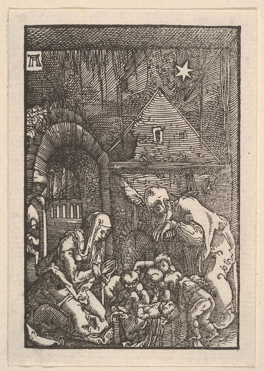 Nativity, from The Fall and Salvation of Mankind Through the Life and Passion of Christ, Albrecht Altdorfer (German, Regensburg ca. 1480–1538 Regensburg), Woodcut 