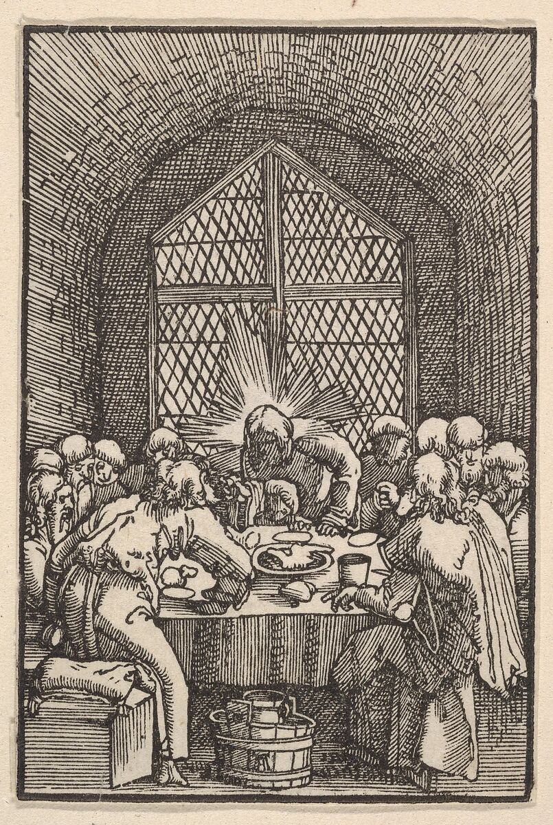 The Last Supper, from The Fall and Salvation of Mankind Through the Life and Passion of Christ, Albrecht Altdorfer (German, Regensburg ca. 1480–1538 Regensburg), Woodcut 