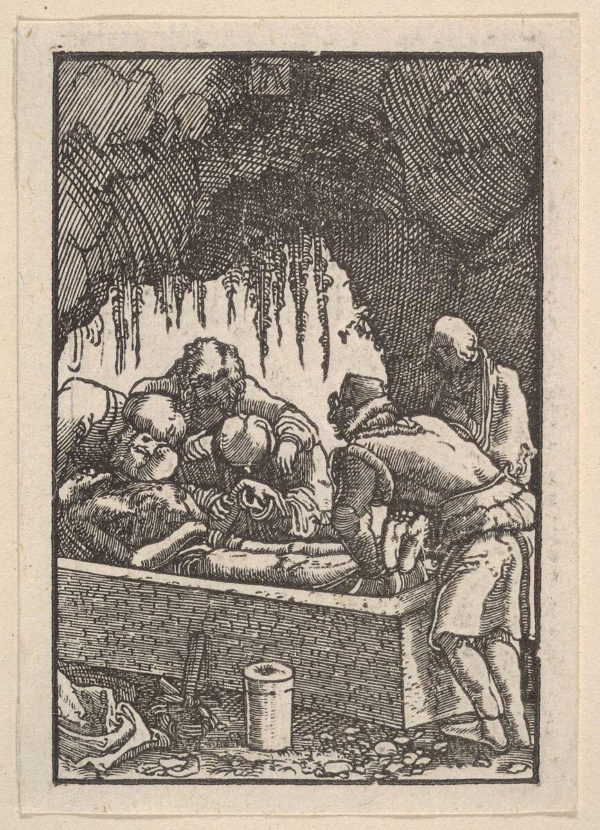 The Entombment, from "The Fall and Salvation of Mankind Through the Life and Passion of Christ", Albrecht Altdorfer (German, Regensburg ca. 1480–1538 Regensburg), Woodcut 