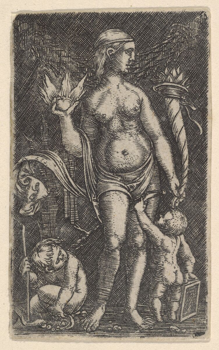 Venus with Two Putti, Albrecht Altdorfer (German, Regensburg ca. 1480–1538 Regensburg), Engraving 