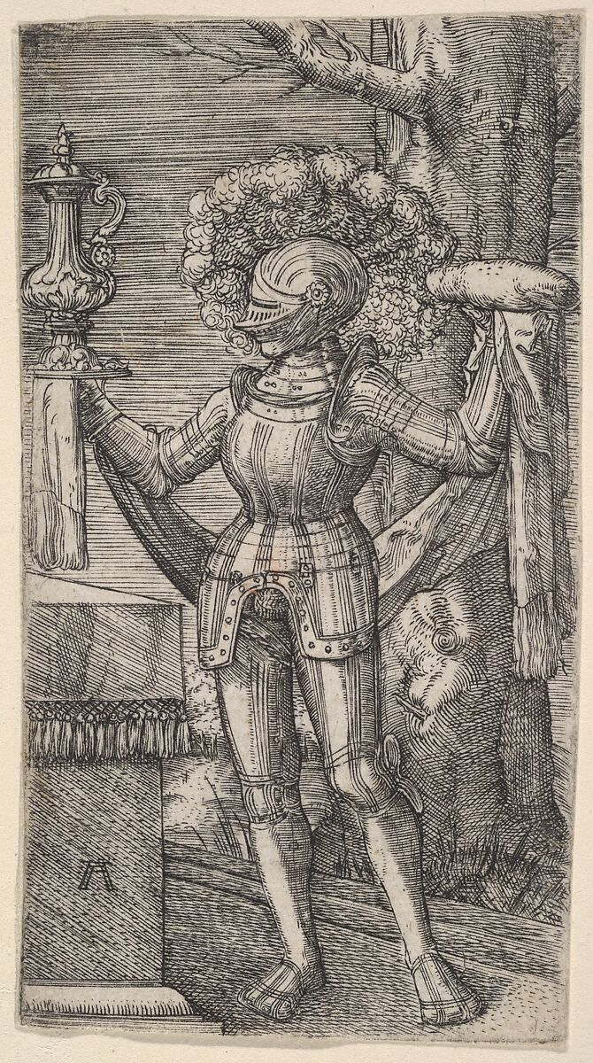 Knight with Bread and Wine, Albrecht Altdorfer (German, Regensburg ca. 1480–1538 Regensburg), Engraving 