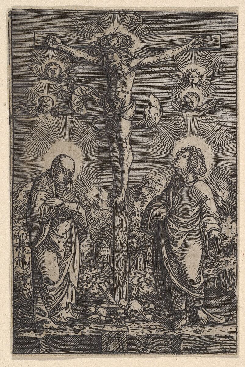 Christ on the Cross (The Small Crucifixion), Albrecht Altdorfer (German, Regensburg ca. 1480–1538 Regensburg), Engraving 
