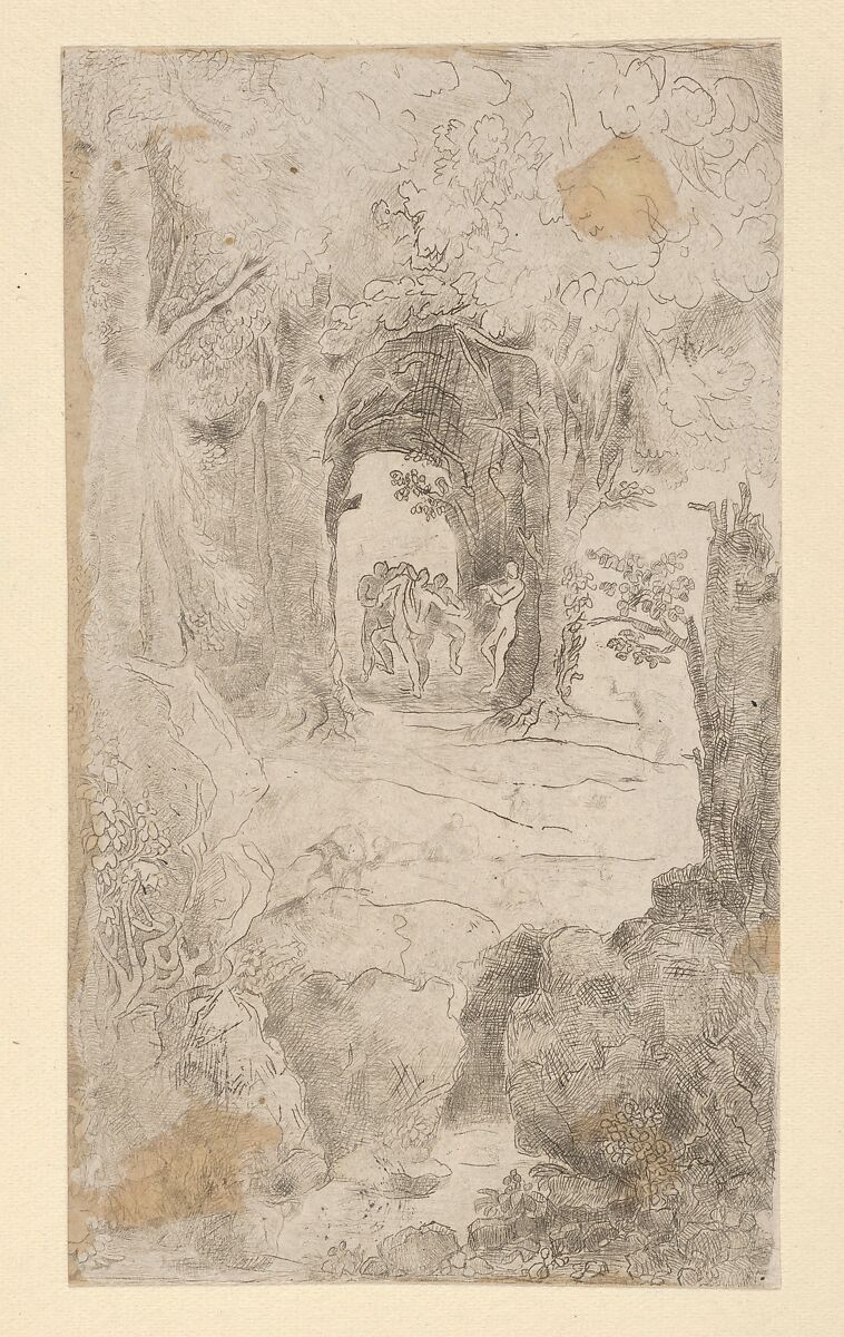 Faunes Dansant (Dancing Fauns), Rodolphe Bresdin (French, Montrelais 1822–1885 Sèvres), Etching 