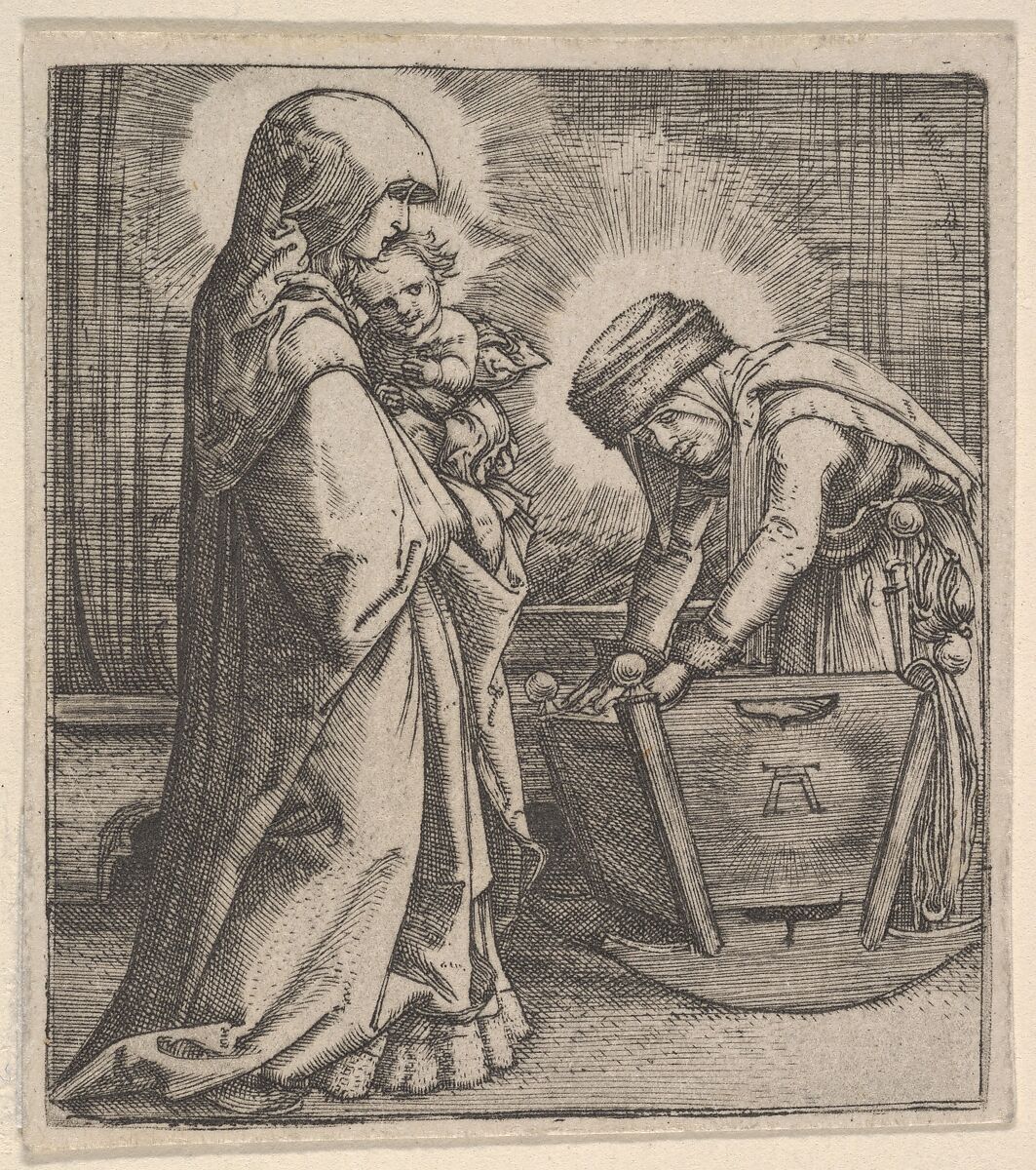 Copy of The Virgin and Child with Saint Anne at the Cradle, after Albrecht Altdorfer (German, Regensburg ca. 1480–1538 Regensburg), Engraving 