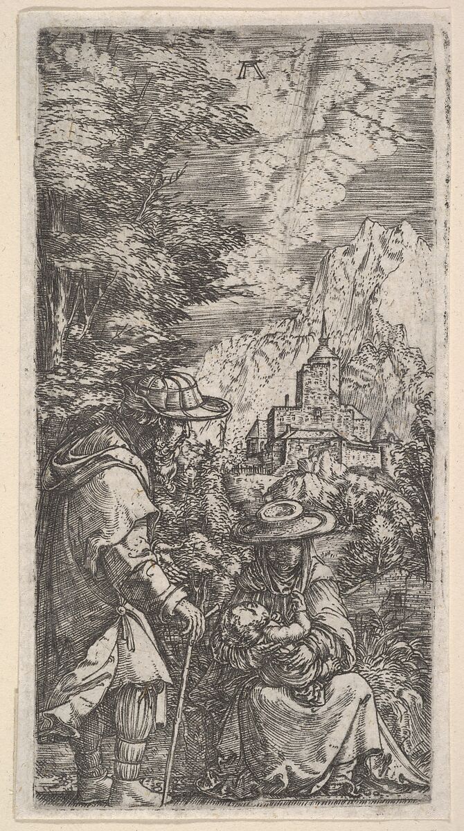 The Rest on the Flight into Egypt, Albrecht Altdorfer (German, Regensburg ca. 1480–1538 Regensburg), Engraving 