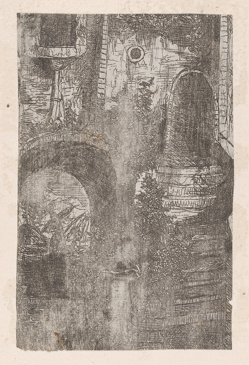 Escalier d'un Château (Staircase of a Château), Rodolphe Bresdin (French, Montrelais 1822–1885 Sèvres), Etching 